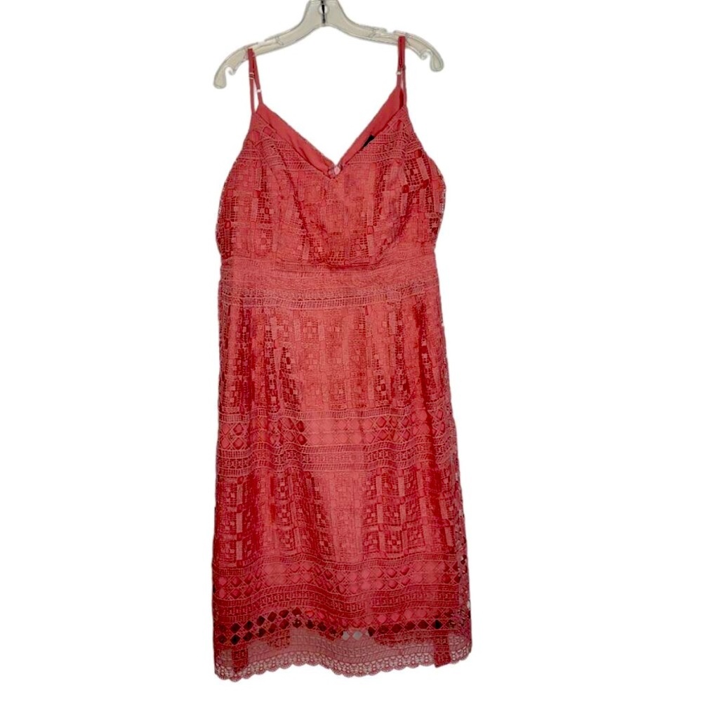 City Chic Sublime Guipure Lace Dress Pink Midi Tank Summer Women Plus 20